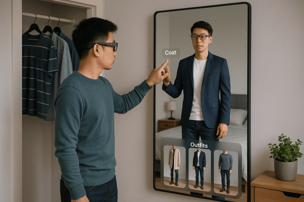 Using AR to try on outfits